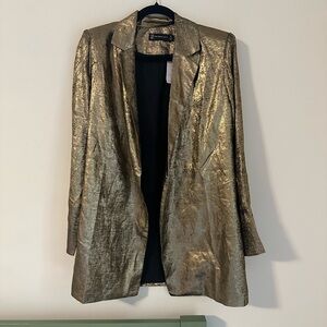 New York & Company Metallic Gold Blazer